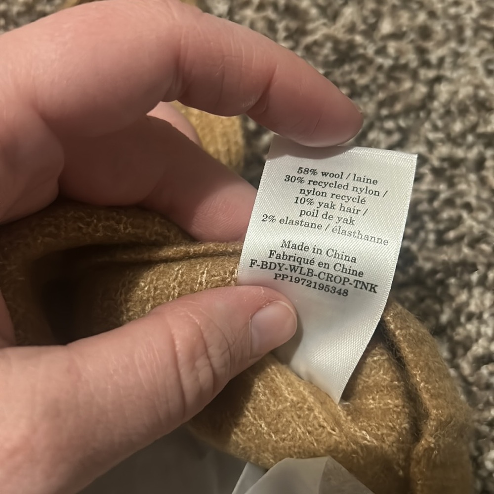 NWT Everlane The Cozy Stretch Tank Crop Camel XS - Picture 8 of 9